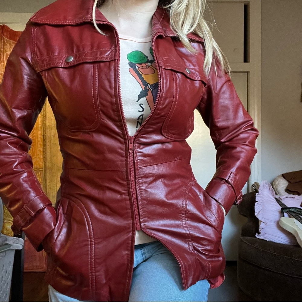 Vintage Red Leather Jacket